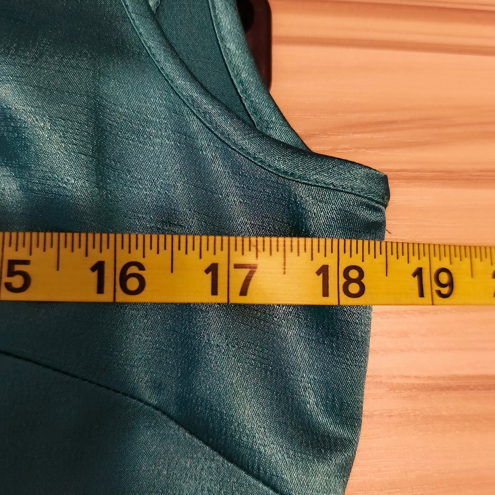 vintage newport news easy style Emerald Green Satin Effect Sleeveless Dress 10 - Picture 6 of 7